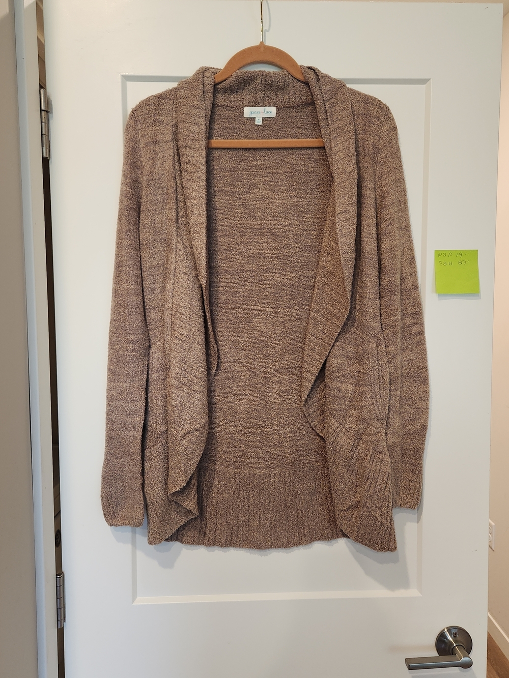 Grace & Lace Medium Open Marled Cowl Neck Pocket Oversized Boho Cacoon Cardigan